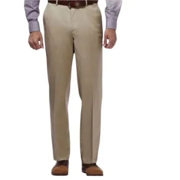 Haggar Men’s Flat Front Classic Fit Premium No Iron Khaki, Size 36W X 29L, NWT - Picture 1 of 7